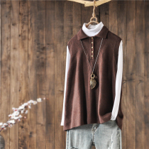 Spring Dress New Stitch Cardiovert Women Sweater Waistcoat Waistcoat Style Retro Style Retro Style 100 Hitch Shoulder Wool Vest Jacket Tide