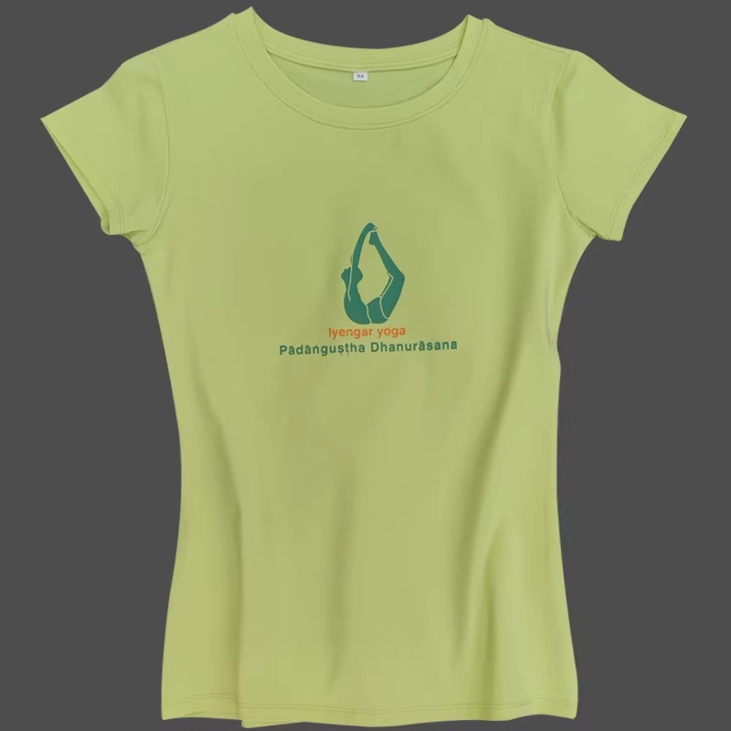 Iyengar Yoga Short-Sleeved Women's T-Shirt Summer New Lightweight Breathable Cotton Slim Fit Yoga Top Iyengar