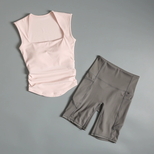 Приталенный комплект, одежда для йоги для йоги, дышащая утяжка для груди для спортзала, быстросохнущий спортивный костюм, для бега