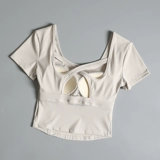 Одежда для йоги, топ с чашечками, спортивная элитная футболка с коротким рукавом для тренировок для спортзала, яркий броский стиль, по фигуре