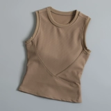 Топ с чашечками, одежда для йоги для йоги, тонкая быстросохнущая футболка без рукавов, майка для спортзала