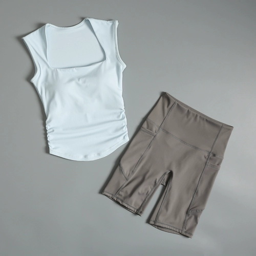 Приталенный комплект, одежда для йоги для йоги, дышащая утяжка для груди для спортзала, быстросохнущий спортивный костюм, для бега