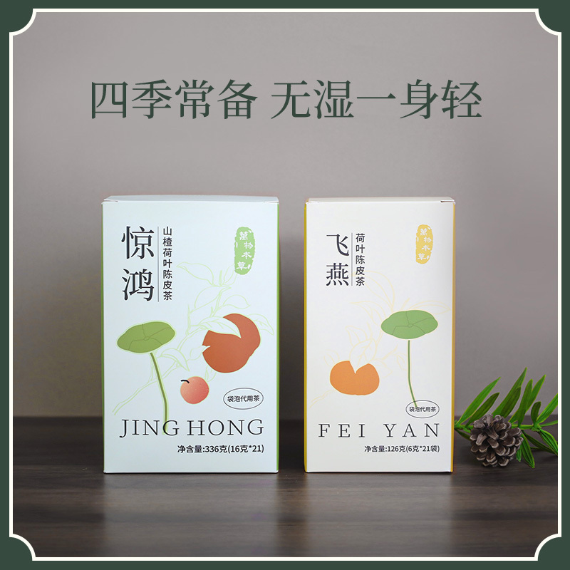 Herbal Tea Bags with Special Blends: Jinghong, Feiyan, Lotus Leaf, Tangerine Peel, Hawthorn