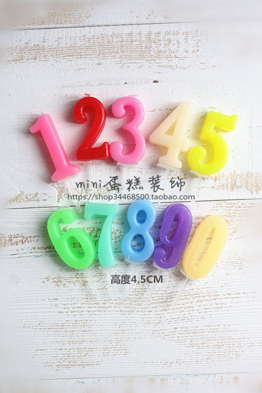 Cake Decoration 09 Digital Candle Birthday Party Dessert Dessert Tobacco Color Dress Supplies