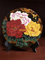 Pingyao lacquer ornaments Wooden decorative ornaments Hand-painted rich peony flowers housewarming new home gifts