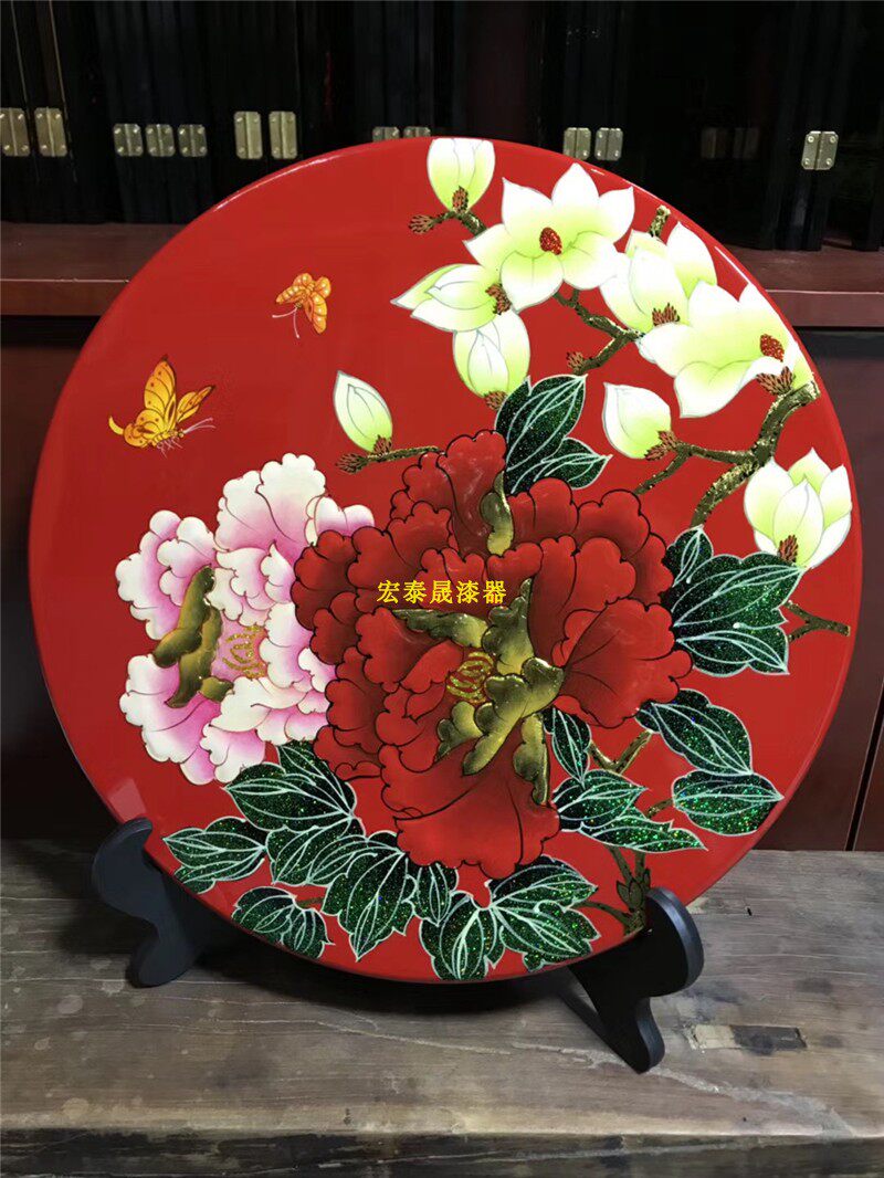 New Chinese classical lacquer home decoration Bogu shelf swing disc Father's Day gift