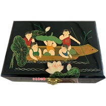 Lacquerware First decorated case jewellery containing box handmade painted handicraft decorations