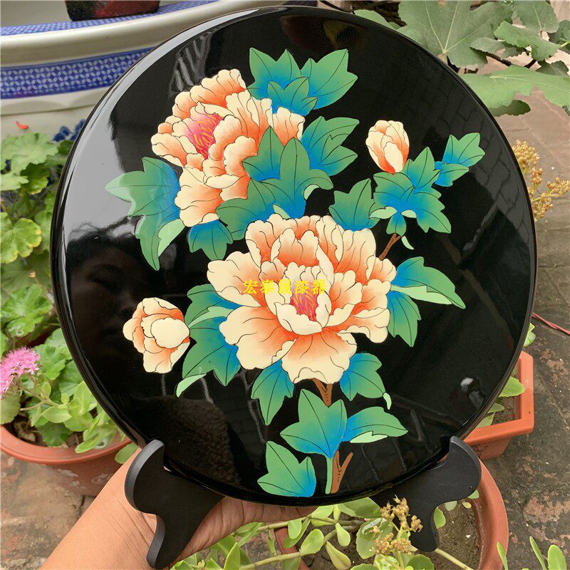 Disc Adornment Lacquered Ware Pendulum Bou Shelf Colorful Plover Pendulum tray festive gift-giving wooden