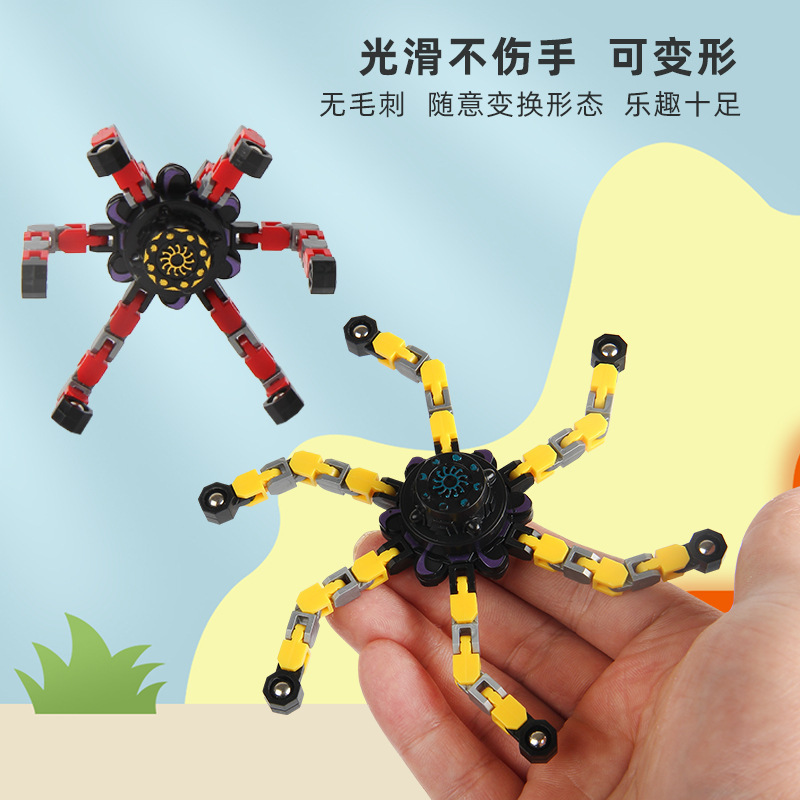 Fingertip Spinner Mechanical Device That Transforms Like a Spider, Children's Crystal Version of the Ever-Changing Finger Toy
