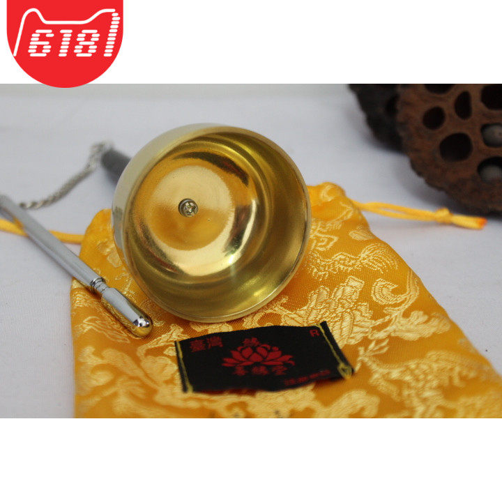 Yin Chime Shan Yuan Tang Taiwan Telescopic Yin Chime Qing Muyu Clang Zi Di Bell Copper chime Tambourine Buddhist supplies Dharma Instrument