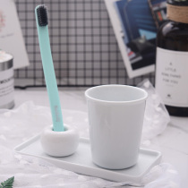 Japanese-style ceramic mouthwash and brushing cup Simple household tooth cylinder toothpaste men and women couple toothbrush box Childrens ceramic cup