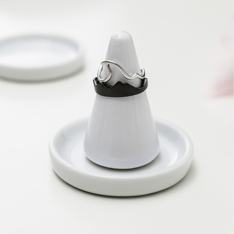 Japanese-Style Ceramic Ring Stand Jewelry Necklace Pendant Earring Ring Bracelet Stand Display Props Jewelry Stand Placement