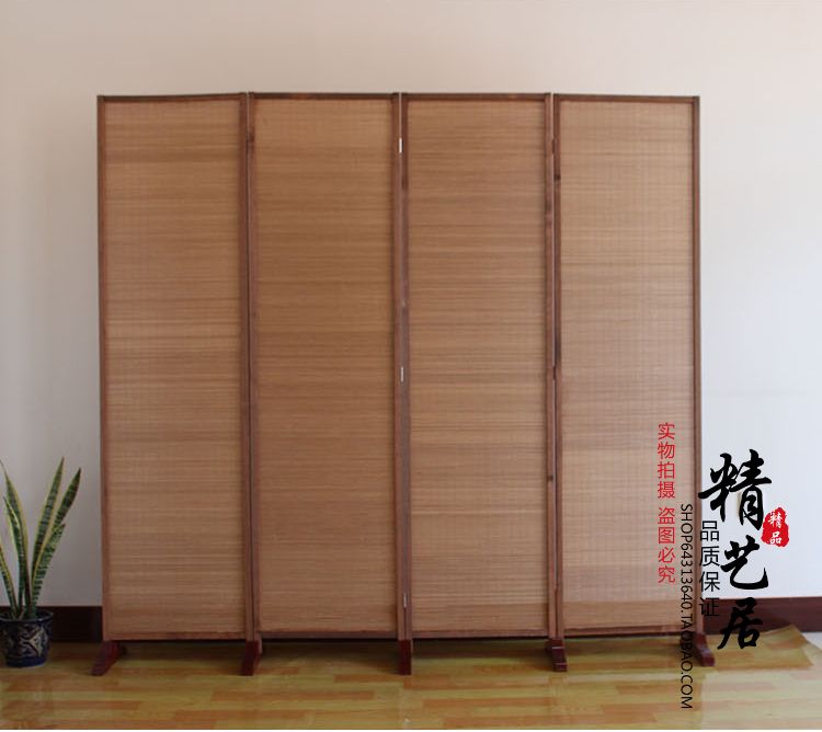 Vách ngăn lụa phòng khách hiện đại tối giản gấp màn hình gấp di động phòng ngủ thời trang Trung Quốc phong cách màn hình hiên gỗ - Màn hình / Cửa sổ bình phong tre