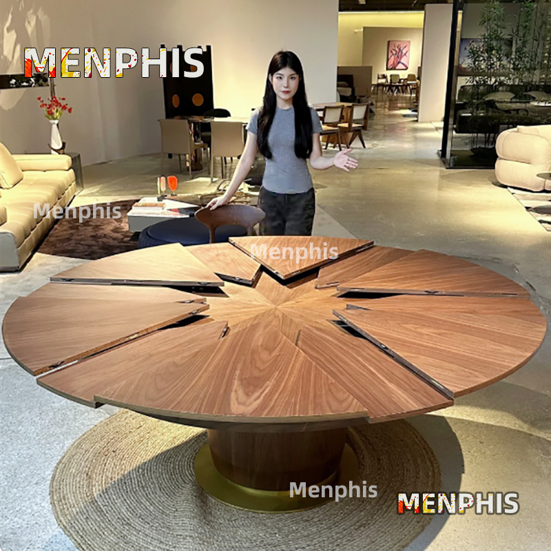 Flecther Fletcher Dining Table Flecther Rotating Expandable Transforming Dining Table Extendable Round Table for 12 to 14 People