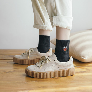 袜子女中筒袜纯棉全棉袜子