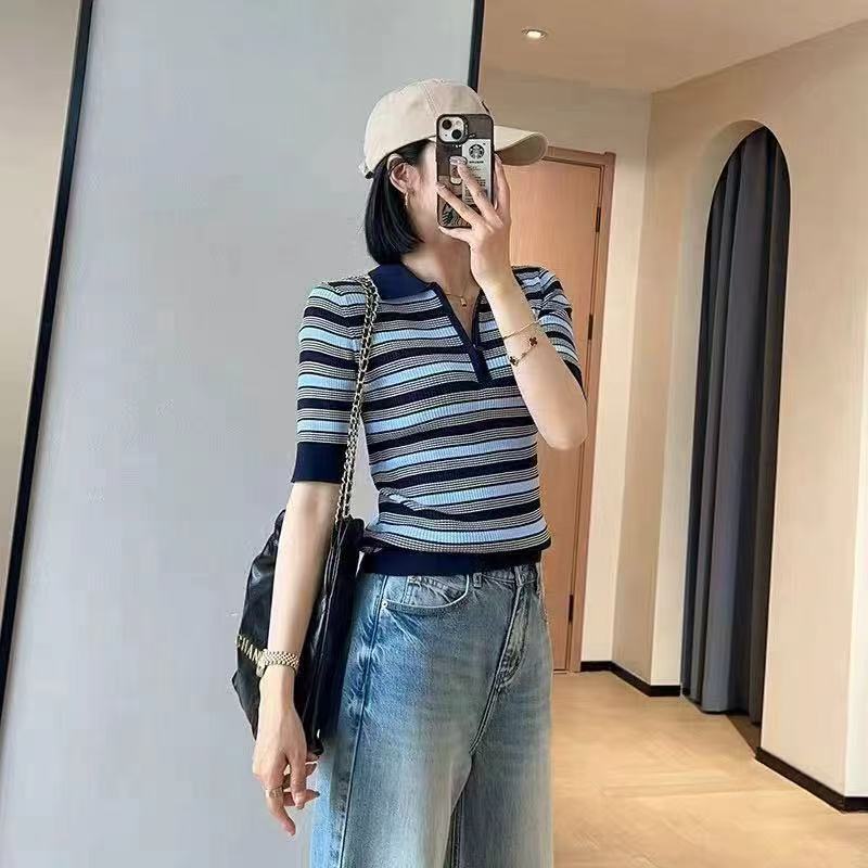 【121-130】2026 Spring/Summer New Knitted Cardigan Sweater for Women with Hollow-Out Fake Two-Piece Short Sleeves 【121-130】2026 Spring/Summer New Knitted Cardigan Sweater for Women with Hollow-Out Fake Two-Piece Short Sleeves