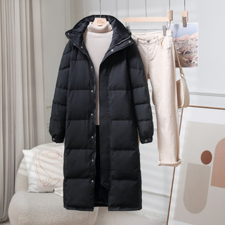 2025 New Thickened Long down Jacket for Women, High-End White Duck Down, Slim Fit, Over-The-Knee Warm Coat for Northeast