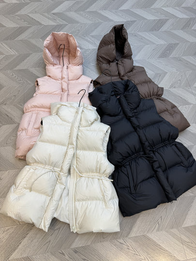 2025 New Style Puff down Vest for Women, Waist-Cinching Drawstring, Thickened and Warm, 90% down Jacket, Sleeveless Vest for Winter