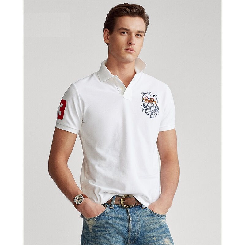 2022 new European style men's lapel sports POLO shirt T-shirt front and rear embroidery tide casual short-sleeved T-shirt summer