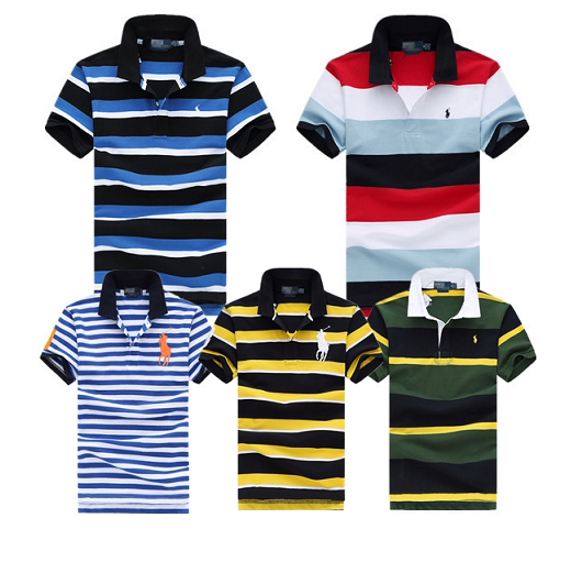 2022 summer tide brand men's sports striped POLO shirt T-shirt casual young men's slim lapel short-sleeved T-shirt