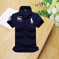 2021 New British boys lapel polo shirt T-shirt fashion trend mens casual short sleeve youth figure tide