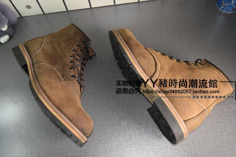 100 năm cà phê cổ điển của Anh crazy crazy leather leather nam da đỏ 9013 giày nam tròn cổ da cao giúp các loại giày cao cổ nam