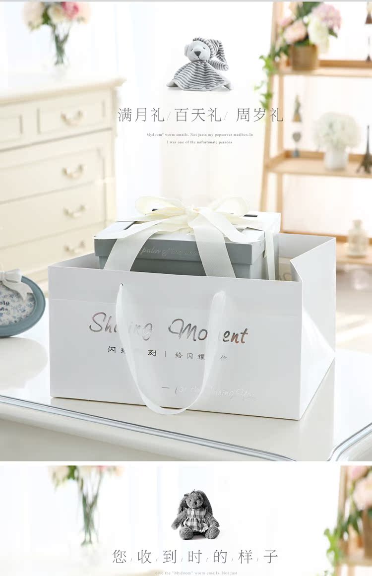 Bộ quà tặng cho bé sơ sinh mùa thu và mùa đông Đàn ông và phụ nữ cho bé Quần áo quà tặng giỏ đựng quần áo để gửi một món quà trăng tròn trăm ngày set đồ sơ sinh cho bé gái