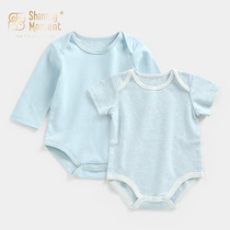 Newborn Baby Male Baby Triangle Khaclothes A Pure Cotton Summer Thin family clothes 0-1-month-born child climbing to wear