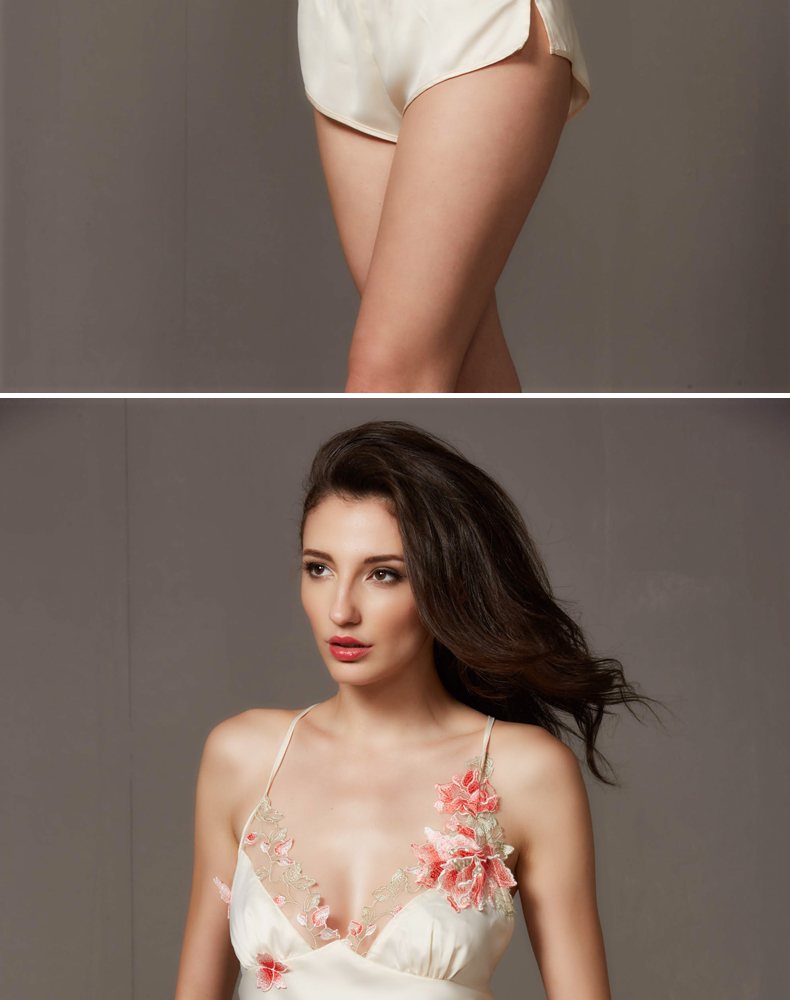 Bi Ni Ni sexy sâu V dây đeo tạp dề Mùa hè quyến rũ quyến rũ thêu đồ lót cổ điển vui nhộn nội y xuyên thấu