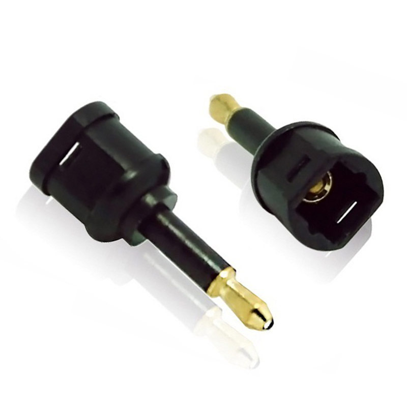 Audio fiber line square to round port converter 3.5 digital fiber optic audio circular rotary square female adapter power amplifier