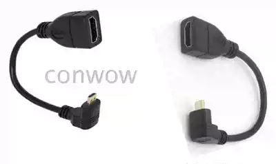 mirco HDMI to HDMI conversion line D-type Revolution A- type female connection line up and down bending right angle 90 degrees