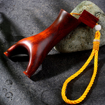 Solid wood mahogany leaflet red sandalwood Anti-curved flying tiger fork flat rubber band bullet accuracy bullet bow slingshot competitive desert iron