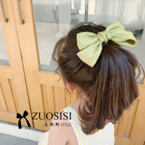21 Red Korean girl hair accessories New hairpin satin bow top clip children Princess headgear hairclip