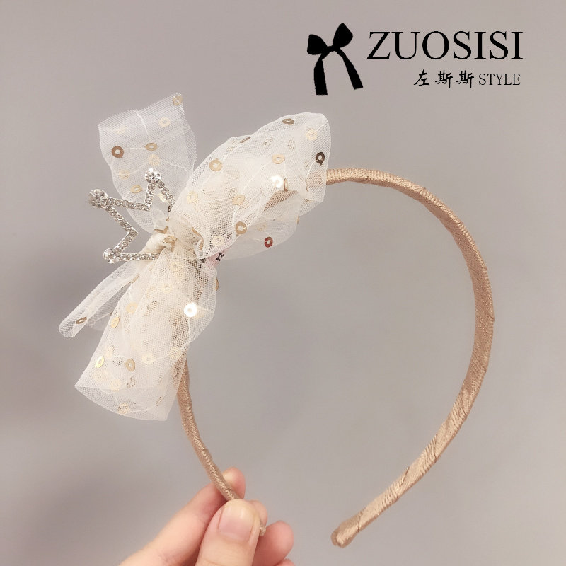 Zuosi Korean children's princess hairband girl bow ice queen hairband hairpin baby show hair accessories
