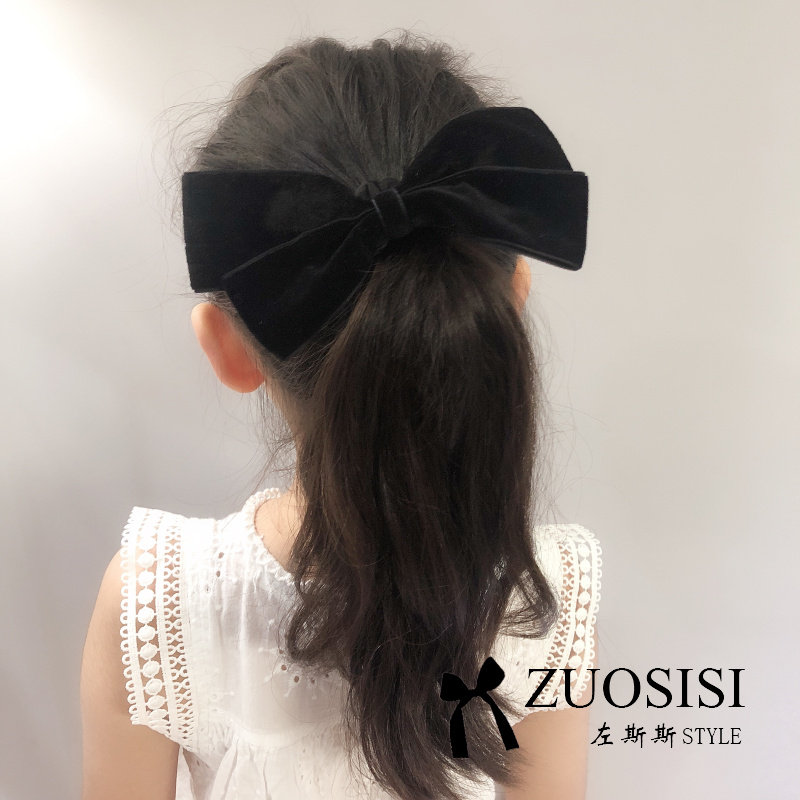 Black Great Butterfly Knot Hair Ring Korea Boomer Hair Accessories Girl Velvet Hair Ring Children Fashion Hair Accessories