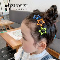 South Korea South Gate childrens hair ornament issuing girls baby trumpet fluorescence broken hairclip glow-in-the-dark small hairclip mini
