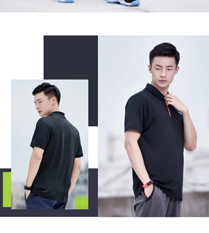 Áo thun ngắn tay Li Ning nam 2019 mùa hè lỏng lẻo thoáng khí áo thun thể thao nam APLP169 - Áo polo thể thao