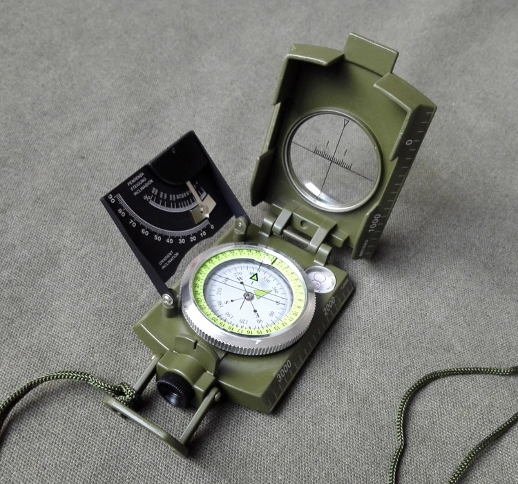 52bushcraft outdoor camping mountaineering multifunctional geological compass compass means north needle measurable slope
