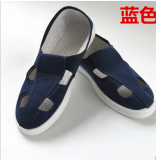 Promotional anti-static dust-free shoes four-hole summer white blue clean room canvas electrostatic shoes breathable clean shoes