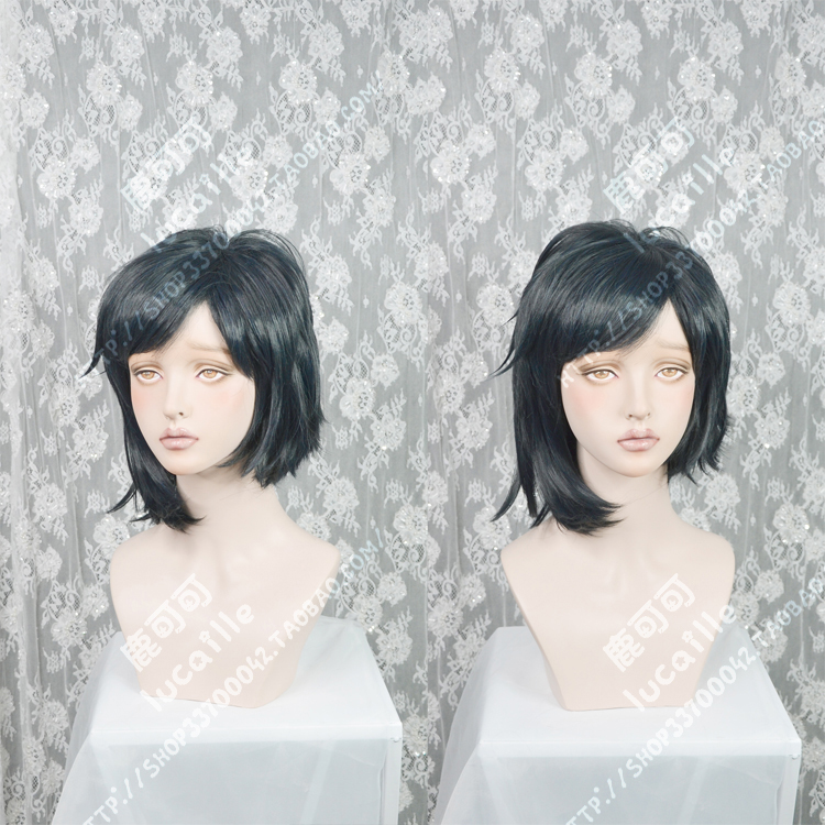 Steins Gate 0 Luka Urushibara Dark Gray Mix Blue 2 Style Short