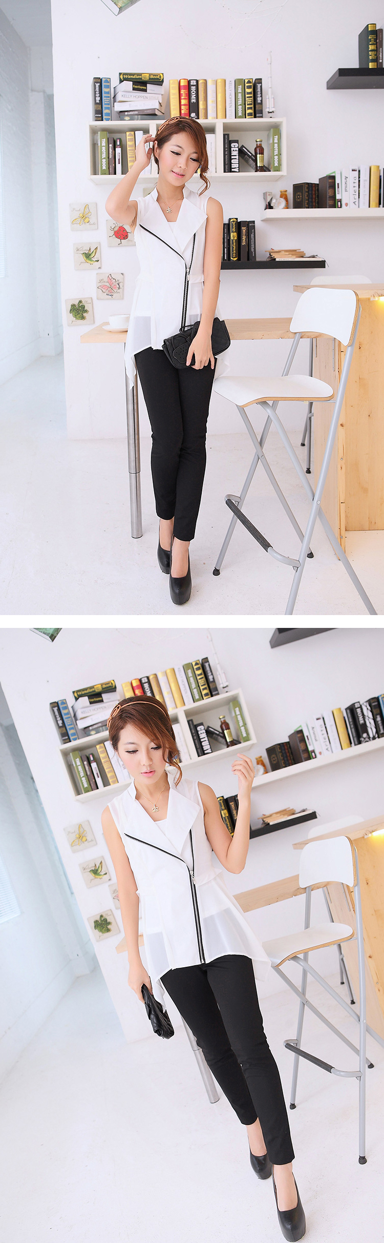 2018 mùa hè mới voan áo sơ mi nữ kích thước lớn vest dài vest áo khoác lỏng nhỏ phù hợp với áo phao nữ dáng ngắn hàn quốc
