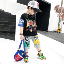 Boys summer clothes suit 2022 new ocean gas children Leisure short sleeves Boys baby boys summer handsome childrens bottling