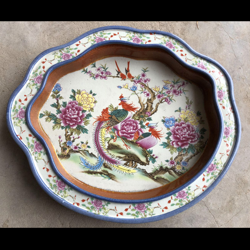 Jingdezhen porcelain enamel color dragon art decoration dragon China plate special - shaped longpan modelling of porcelain