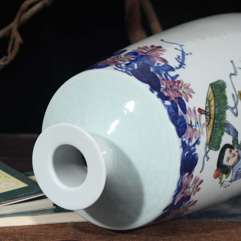 Jingdezhen laughs a kirin SongZi display vase vase vase elegant blue and white porcelain display art