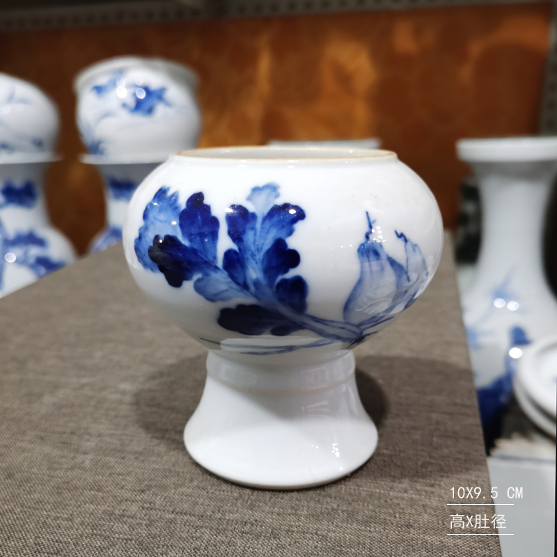 Jingdezhen 22 high five for blue and white temple LangHongJi red ceramic for glass flower vase with candlestick censer for cup five times