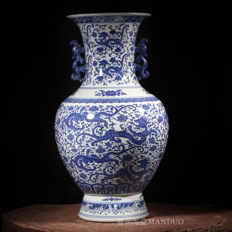 Modern technology display blue and white porcelain vase 50 to 60 ab grain ear vase elegant vase that occupy the home