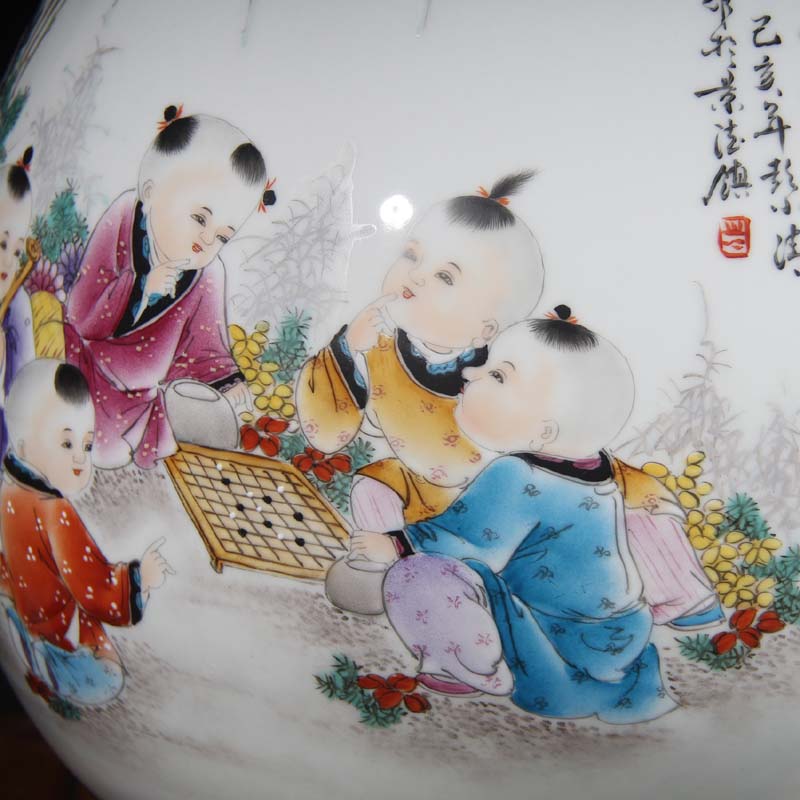 Jingdezhen hand - made works of tong qu tong qu Peng who porcelain Jingdezhen porcelain vase famous works