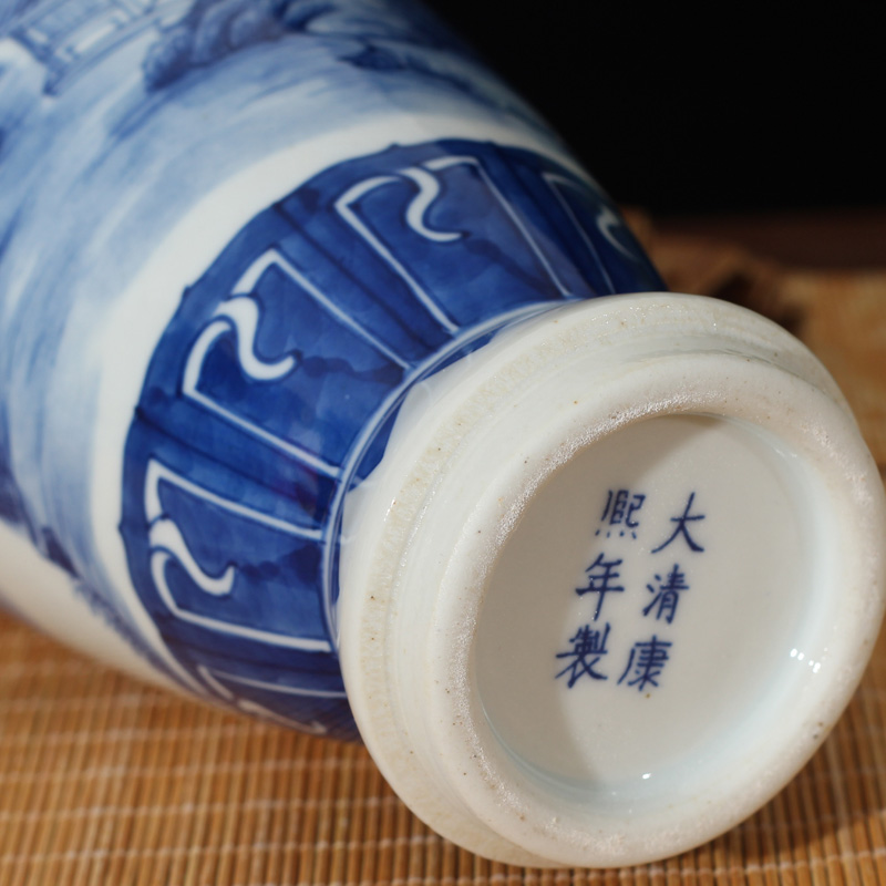 Jingdezhen hand - made scenery ears gift porcelain statute of high culture rich ancient frame boutique floret bottle furnishing articles