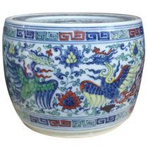 Jingdezhen imitation Hua Dou color cricket jar porcelain cricket jar Cheng Hua Dou color washing jar Dou color blue and white small jar