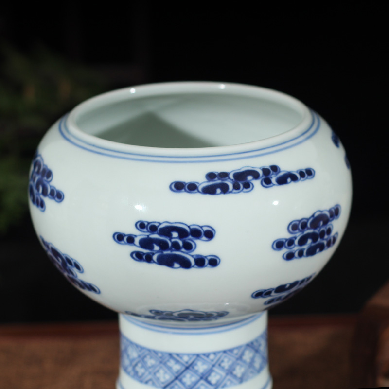 Jingdezhen 22 high five for blue and white temple LangHongJi red ceramic for glass flower vase with candlestick censer for cup five times